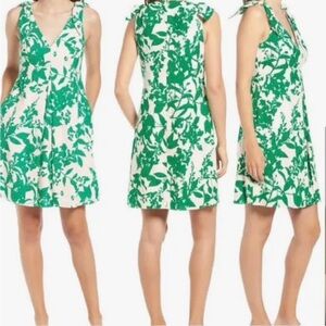 Eliza J Green and White Floral Mini Dress